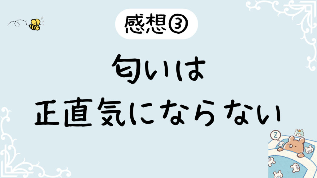 感想3：匂いは正直気にならない